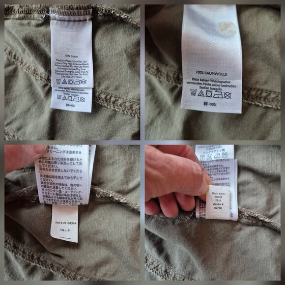 Eddie Bauer Jacket Funnel Neck Army Military Style Olive Utility Size Small - Picture 12 of 12